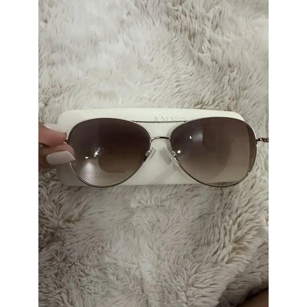NEW Aviators Womens Anne Klein AK7007 Rose 59-14-135 Sunglasses